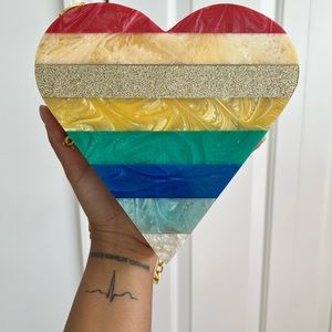 Rainbow Heart Hardshell Bag